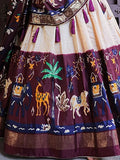 Astonishing Wine Digital Printed Dola Silk Traditional Lehenga Choli