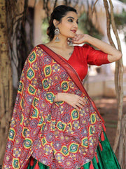 Classic Green Patola Printed Silk Occasion Wear Lehenga Choli