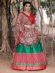 Classic Green Patola Printed Silk Occasion Wear Lehenga Choli