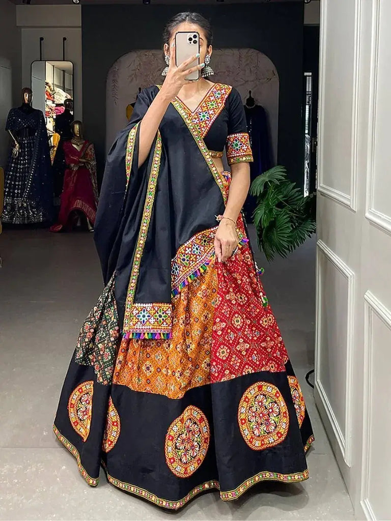 Captivating Multi-Color Printed Pure Cotton Navratri Lehenga Choli