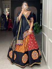 Captivating Multi-Color Printed Pure Cotton Navratri Lehenga Choli