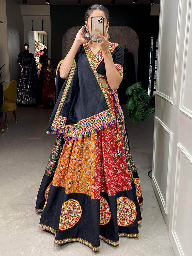 Captivating Multi-Color Printed Pure Cotton Navratri Lehenga Choli