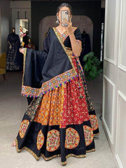 Captivating Multi-Color Printed Pure Cotton Navratri Lehenga Choli