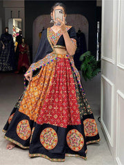 Captivating Multi-Color Printed Pure Cotton Navratri Lehenga Choli
