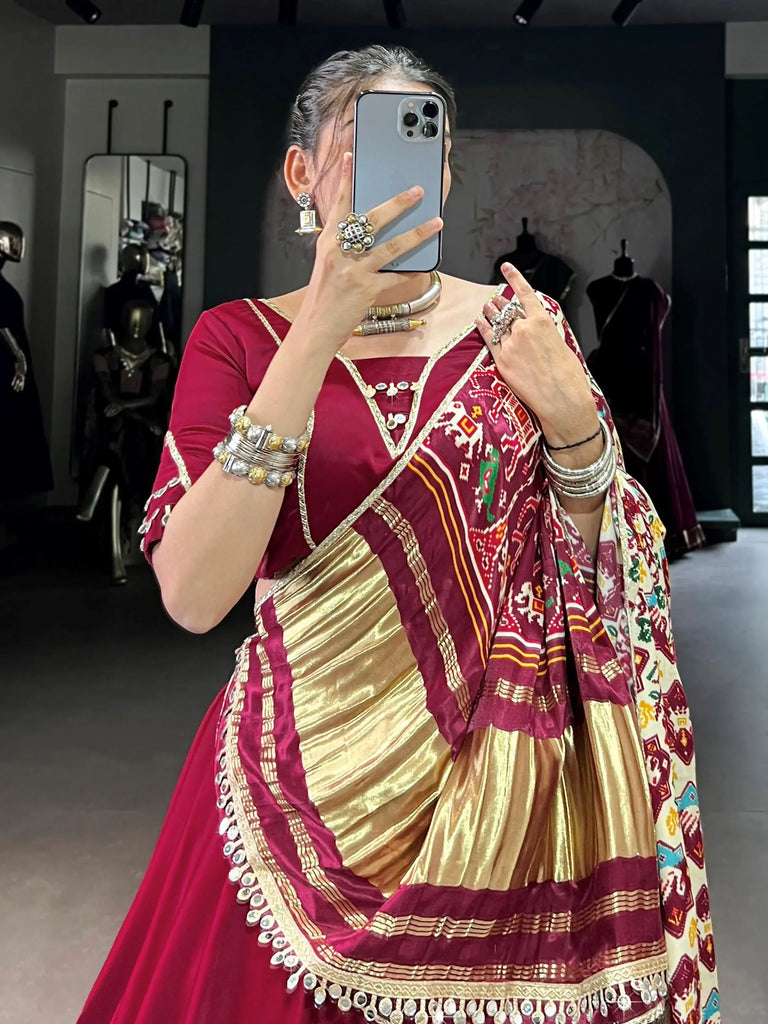 Alluring Maroon Georgette Digital Printed Festival Wear Lehenga Choli