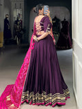 Awesome Purple Georgette Gota Patti Work Lehenga Choli With Dupatta