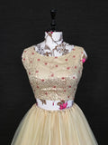 Cream Sequins Net Wedding Lehenga Choli