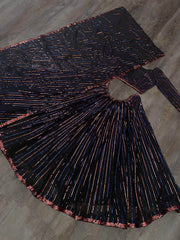 Black Multi Sequins Georgette Party Wear Lehenga Choli