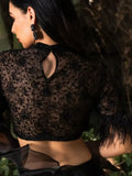 Marvelous Black Zari Embroidery Satin Ready Made Crop Top Lehenga
