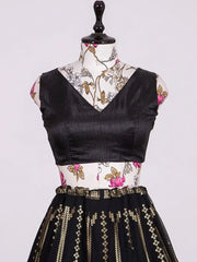 Gorgeous Black Sequined Georgette Cocktail Night Wear Lehenga Choli