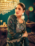Dark Green Sequins Georgette Net Wedding Wear Lehenga Choli