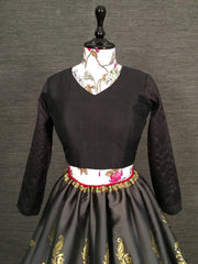 Gorgeous Grey Silk Zari Weaving Festival Wear Lehenga Choli