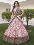 Magnetic Pink Sequins Embroidered Silk Wedding Wear Lehenga Choli