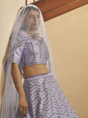 Impressive Lavender Sequence Work Silk Party Wear Lehenga Choli