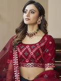 Perfect Teal Blue Gota Patti Embroidered Georgette Party Wear Lehenga Choli