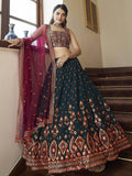 Miraculous Green Gota Patti Embroidered Georgette Party Wear Lehenga Choli