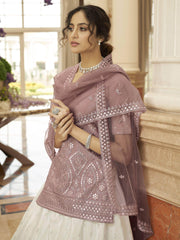 Magnificent White Gota Work Chinon Festival Wear Lehenga Choli