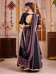 Pretty Black Mirror Work Cotton Festival Wear Lehenga Choli