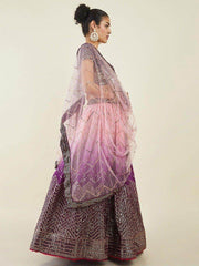 Bewitching Purple Sequins Art Silk Engagement Wear Lehenga Choli