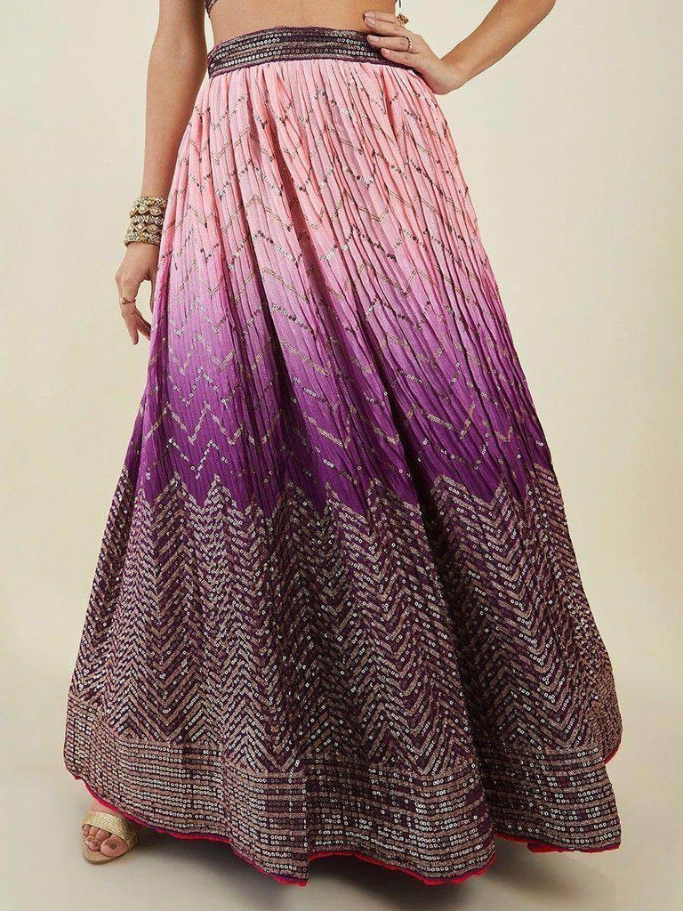 Bewitching Purple Sequins Art Silk Engagement Wear Lehenga Choli