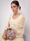 Glamorous Off-White Sequins Embroidery Net Monochrome Lehenga Choli