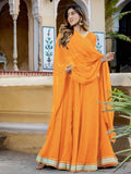 Pretty Orange Laheriya Print Georgette Wedding Lehenga Choli