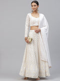 Impressive White Sequins Bridesmaid Lehenga Choli