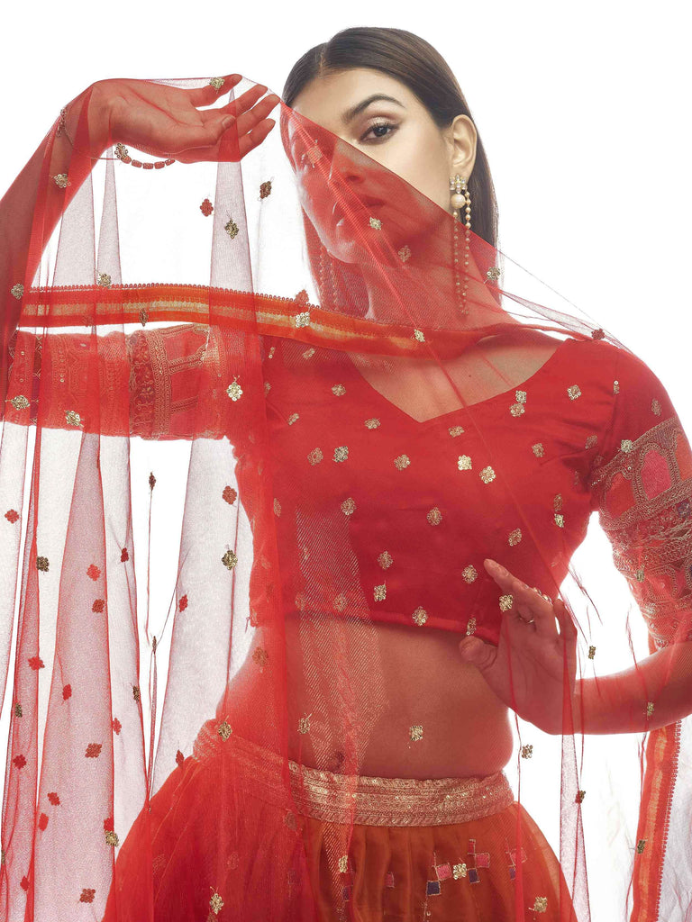 Gorgeous Mustard Yellow Sequins Embroidered georgette Lehenga Choli