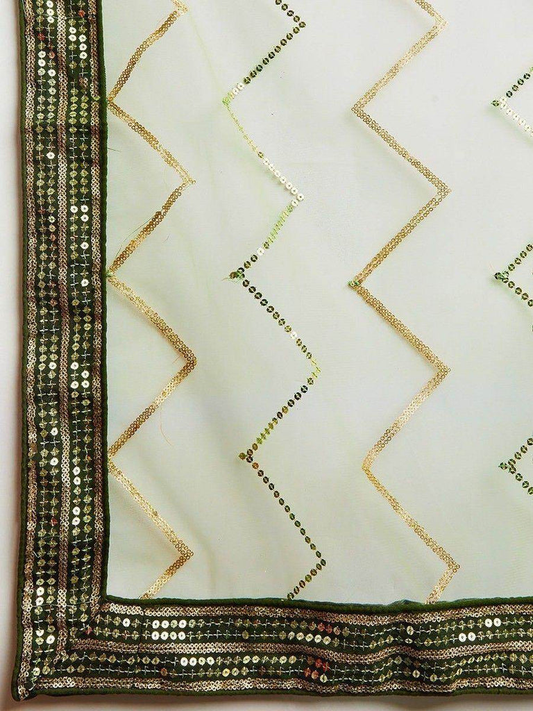 Fascinating Green Sequins Art Silk Mehendi Wear Lehenga Choli