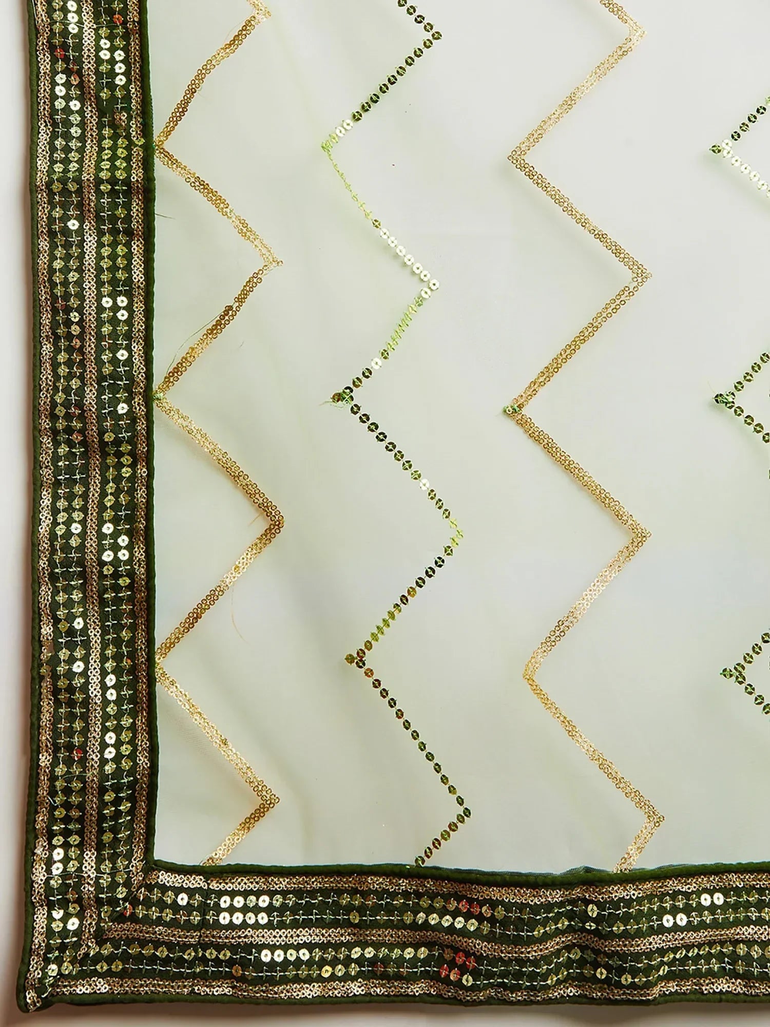 Fascinating Green Sequins Art Silk Mehendi Wear Lehenga Choli
