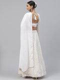 Impressive White Sequins Bridesmaid Lehenga Choli