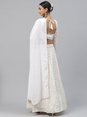Impressive White Sequins Bridesmaid Lehenga Choli