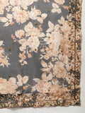 Black & Beige Embellished Sequinned Semi-Stitched Lehenga & Unstitched Blouse