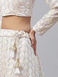 Impressive White Sequins Bridesmaid Lehenga Choli