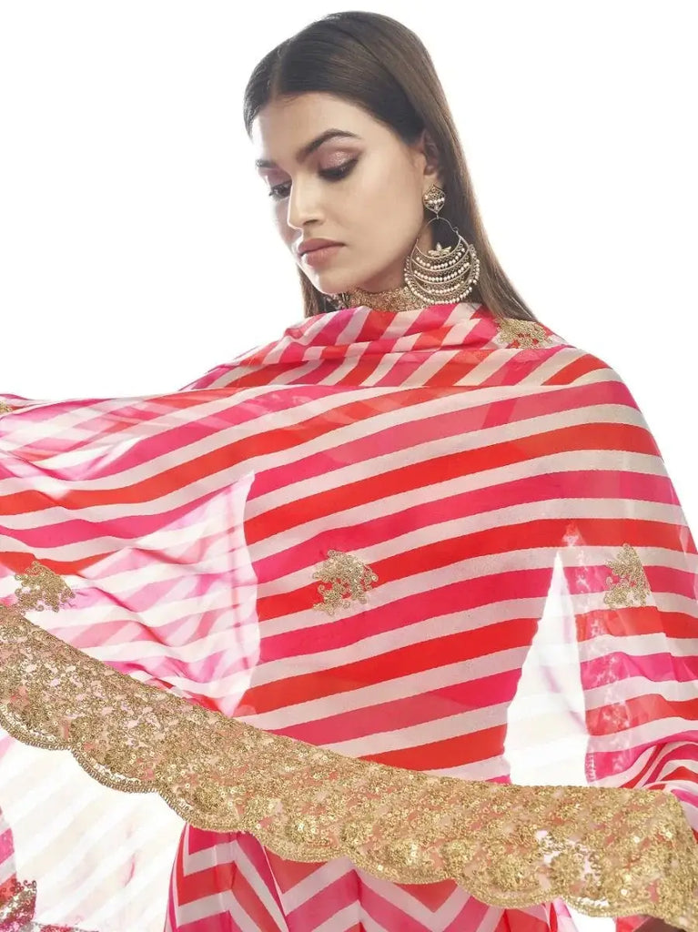 Classy Pink Sequins Embroidered Organza Lehenga Choli With Dupatta