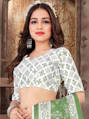 Marvelous White Dull Satin Silk Digital Print Party Wear Lehenga Choli