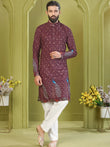 Wonderful Wine Digital Printed Rayon Festive Wear Men’s Kurta 