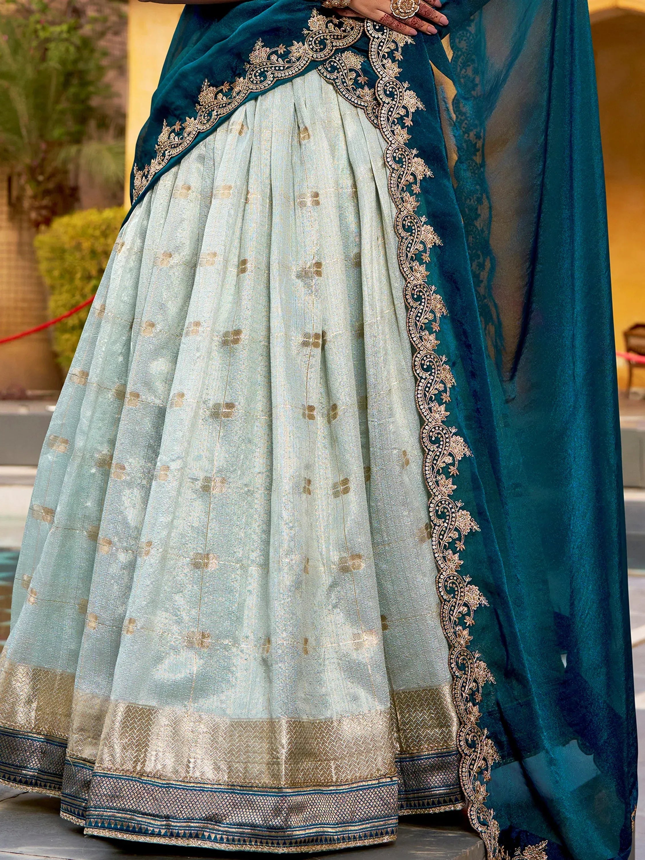 Royal Blue Zari Embroidered Silk Bridesmaid Lehenga Choli With Dupatta