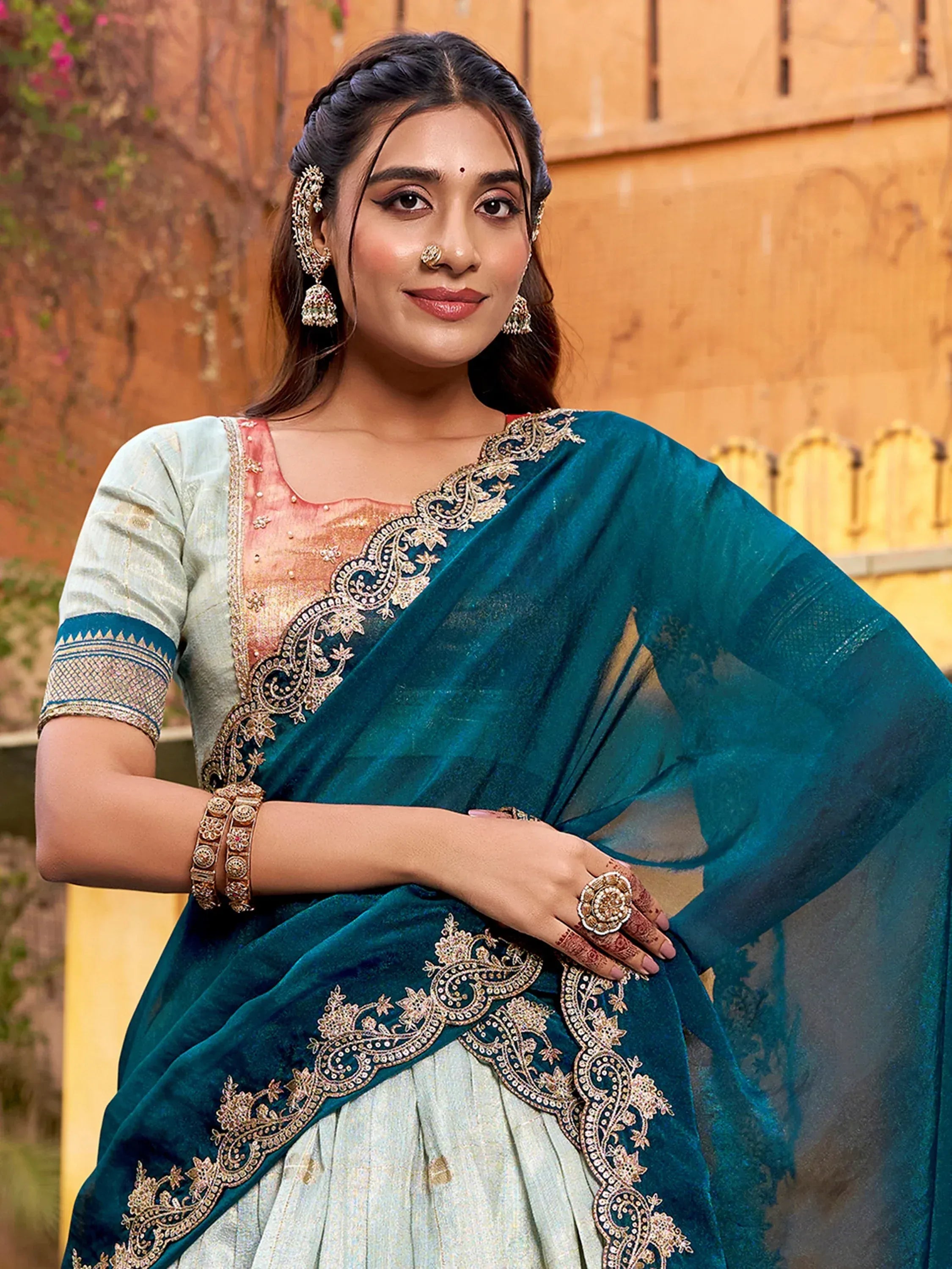 Royal Blue Zari Embroidered Silk Bridesmaid Lehenga Choli With Dupatta