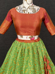 Breathtaking Green Weaving Work Silk Festival Wear Lehenga Choli