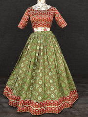 Awesome Green Weaving Work Silk Festive Lehenga Choli