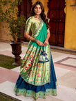 Amazing Blue Zari Weaving Silk Festival Wear Lehenga Choli