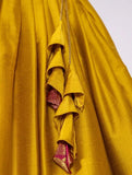 Adorable Yellow Silk Zari Weaving South Onam Festival Half Saree Lehenga
