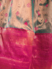 Riveting Mehendi Green Woven Silk Festival Wear Pattu Lehenga Choli