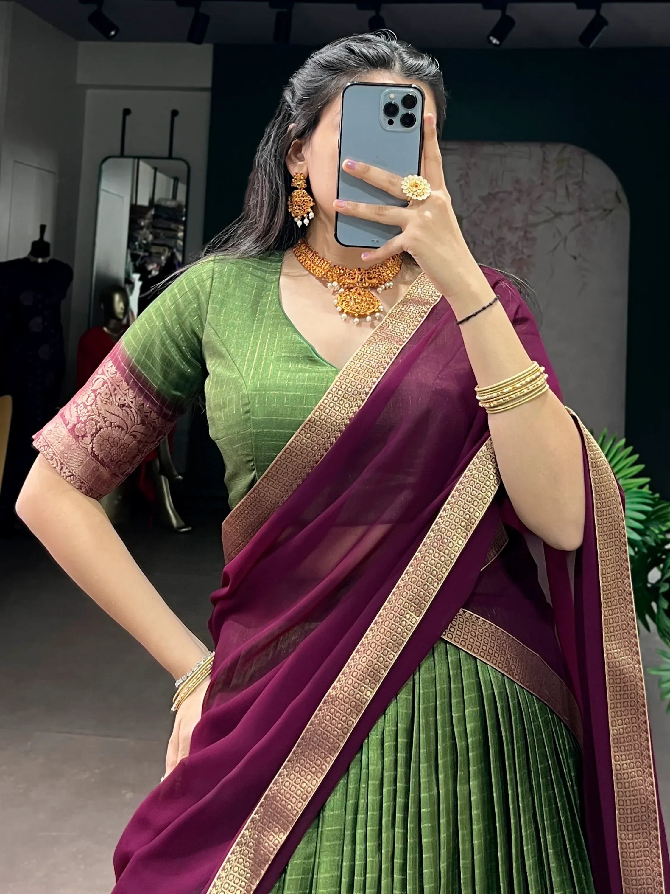 Glorious Mehendi Green Zari Weaving Silk Lehenga Choli With Dupatta