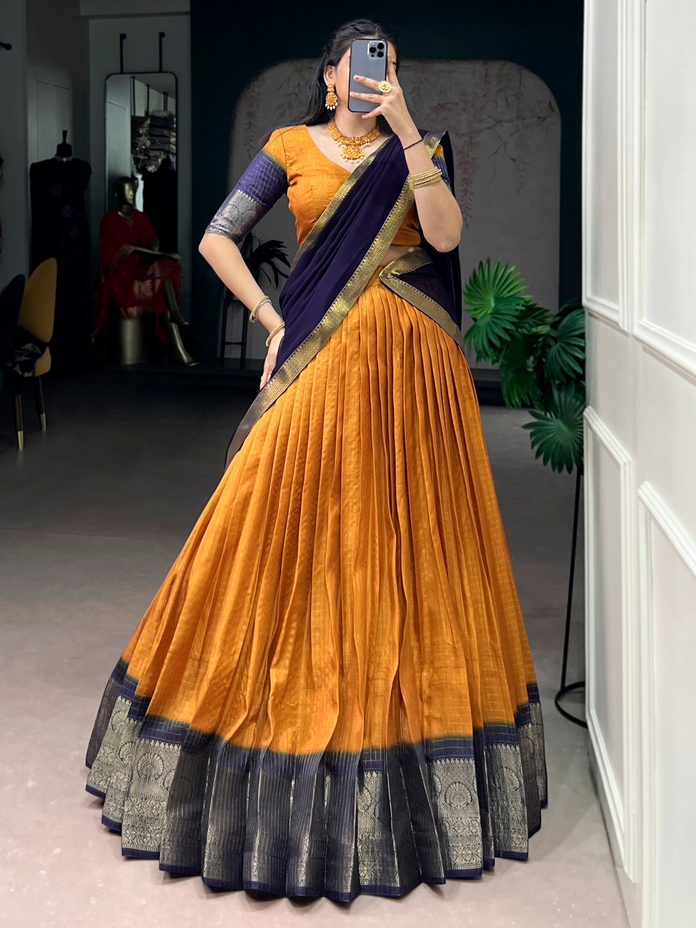 Attractive Mustard Yellow Zari Weaving Silk Haldi Wear Lehenga Choli