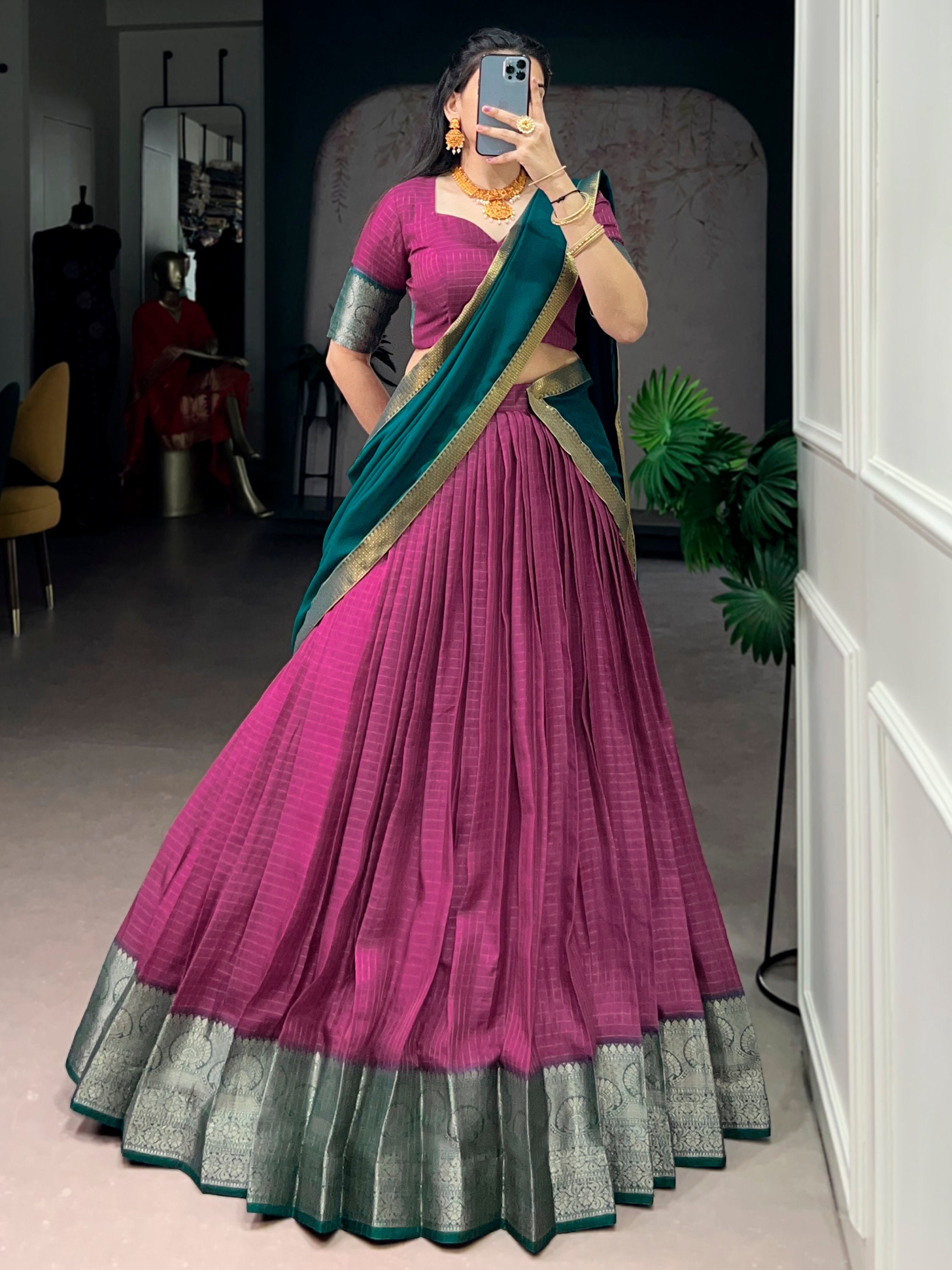 Regal Pink Zari Weaving Silk Festive Wear Lehenga Choli With Dupatta