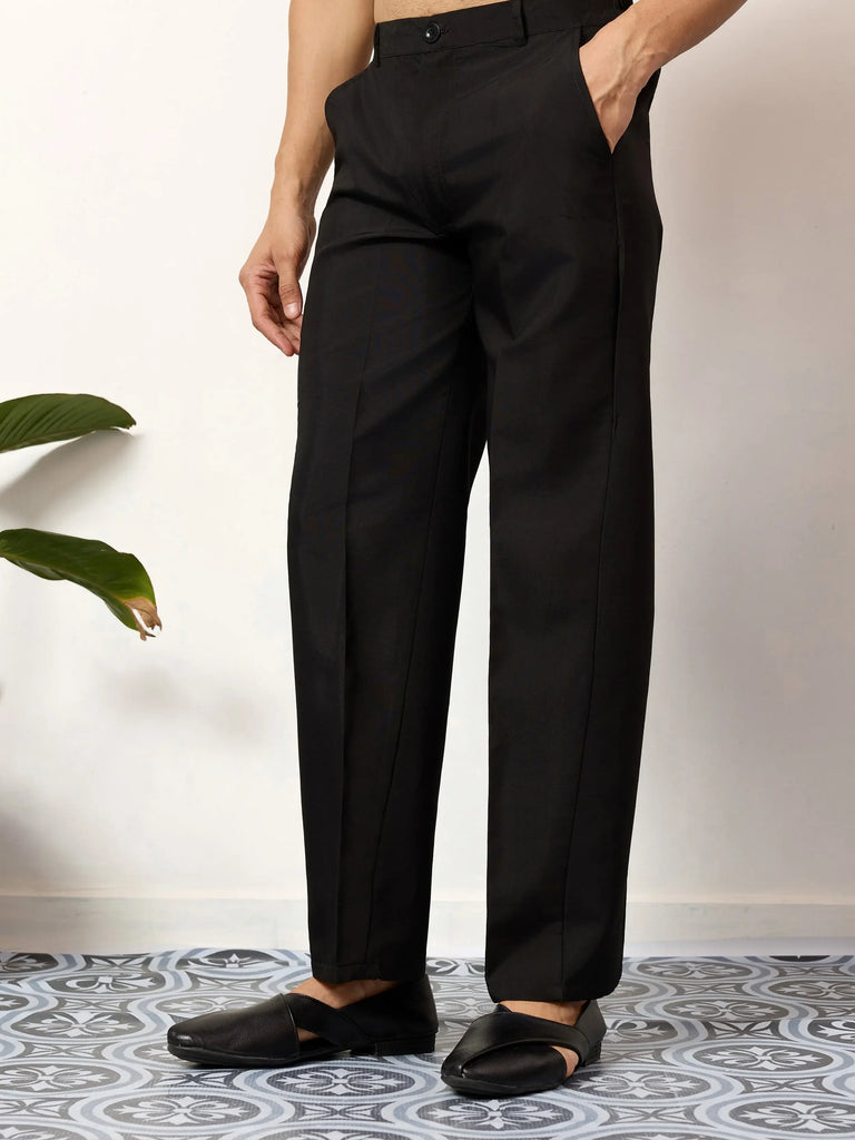 Great Black Embroidered Silk Wedding Wear Men’s Kurta Set With Jacket