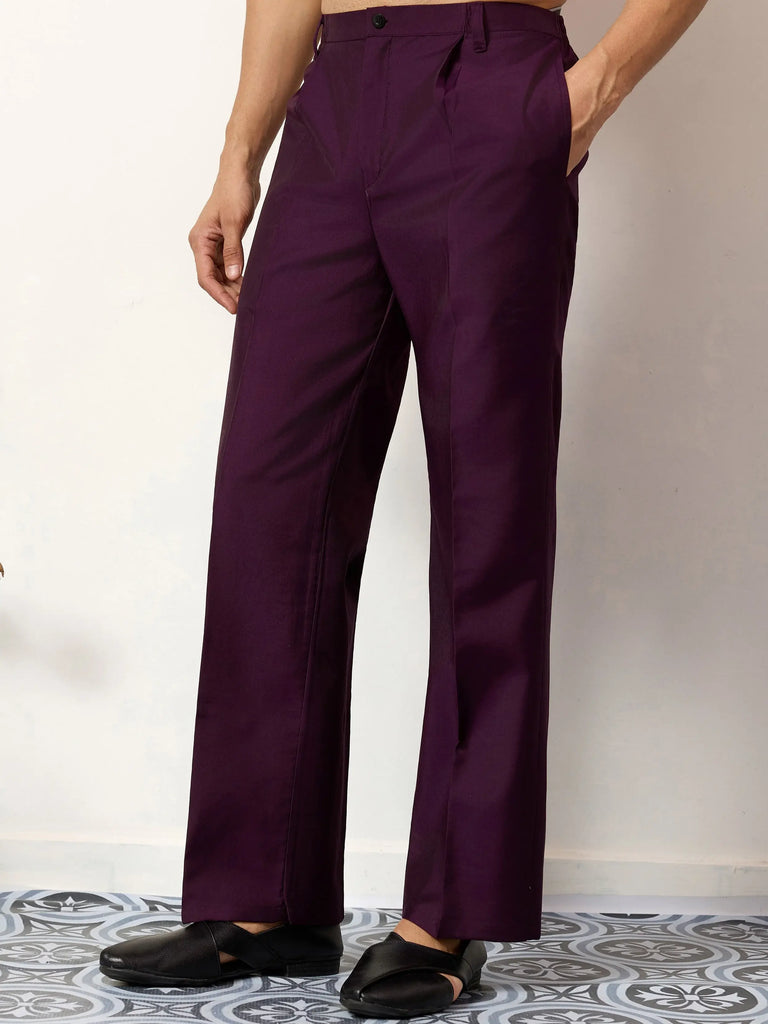 Pretty Wine Embroidered Silk Function Wear Men’s Kurta Set With Jacket