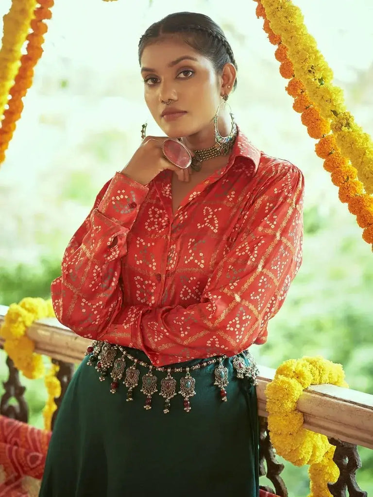 Delicate Green Cotton Embroidered Readymade Latest Navratri Wear Crop Top With Lehenga